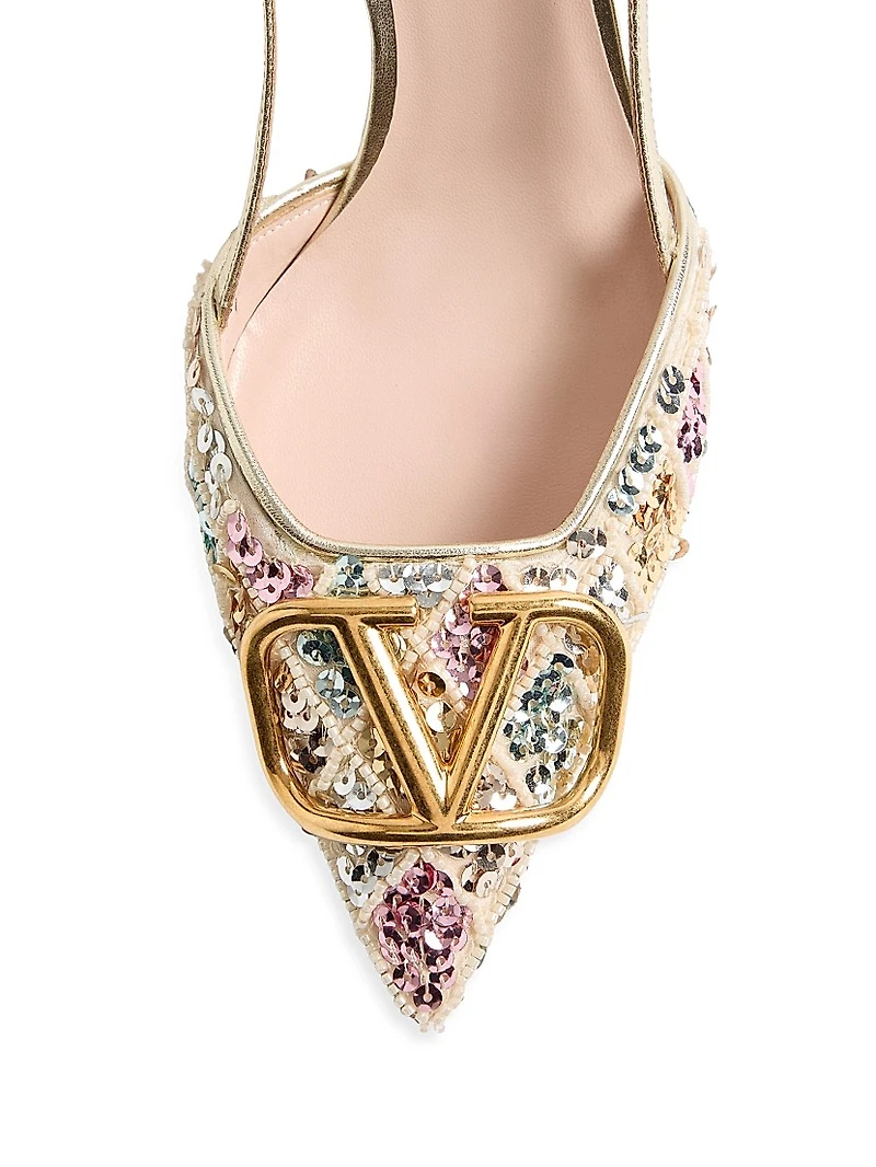 VLogo Signature 80MM Slingback Pumps Décolleté