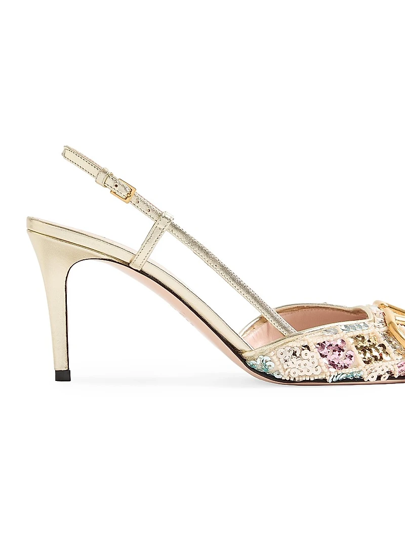 VLogo Signature 80MM Slingback Pumps Décolleté