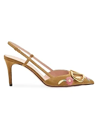 VLogo Signature 80MM Slingback Pumps Crust Leather