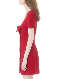 Short Dress Plain Wool Tweed