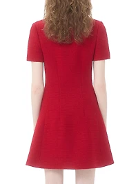 Short Dress Plain Wool Tweed