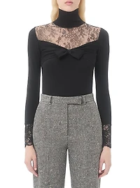 Wool Sweater with Lace