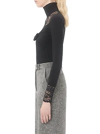 Wool Sweater with Lace