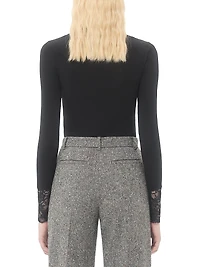 Wool Sweater with Lace