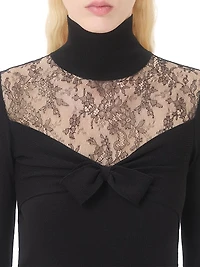 Wool Sweater with Lace