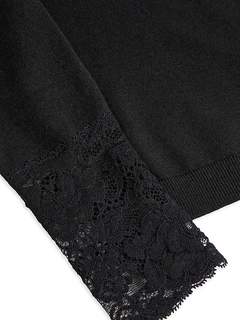 Wool Sweater with Lace