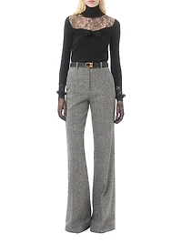 Wool Sweater with Lace