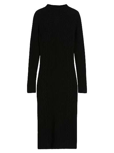 Wool and Cashmere Slim Fit Dress