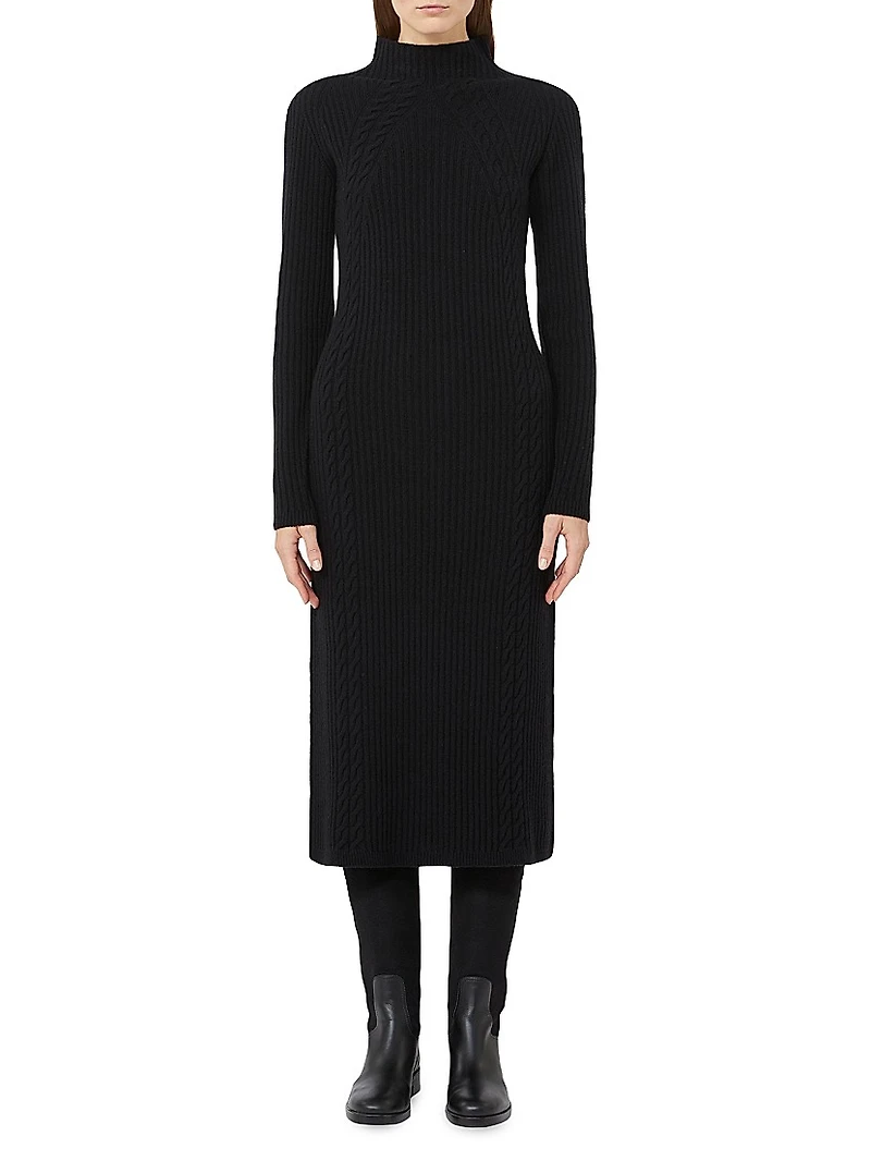 Wool and Cashmere Slim Fit Dress