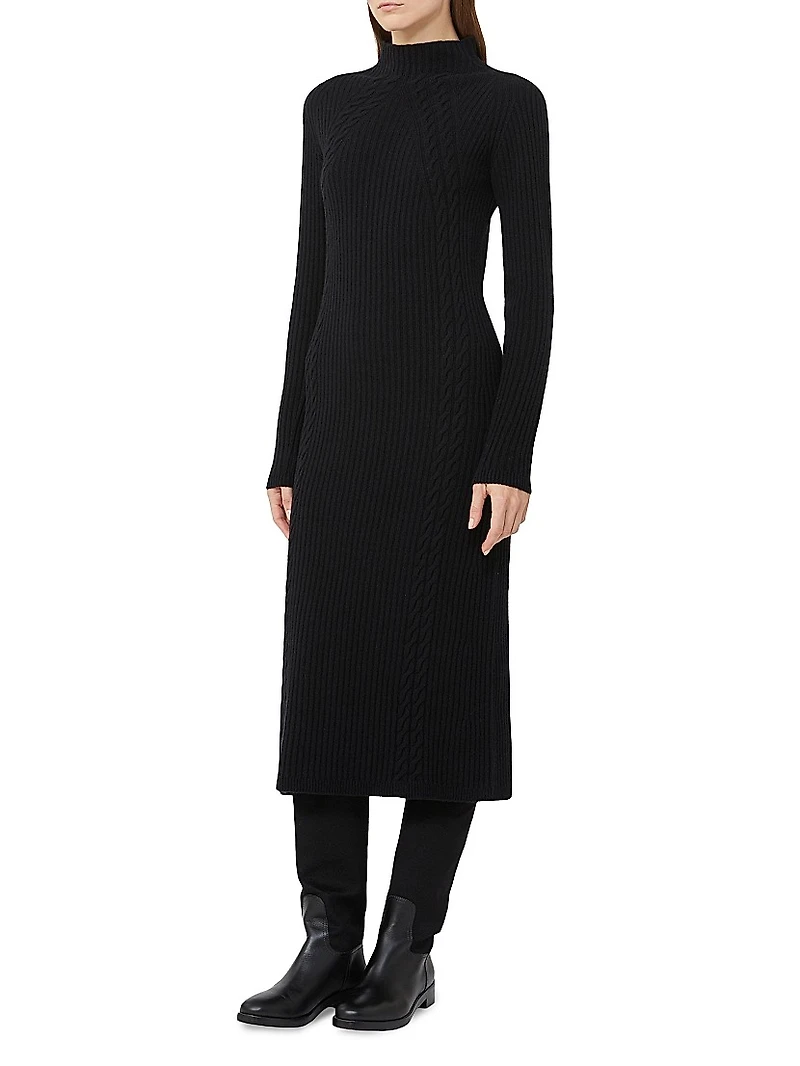 Wool and Cashmere Slim Fit Dress