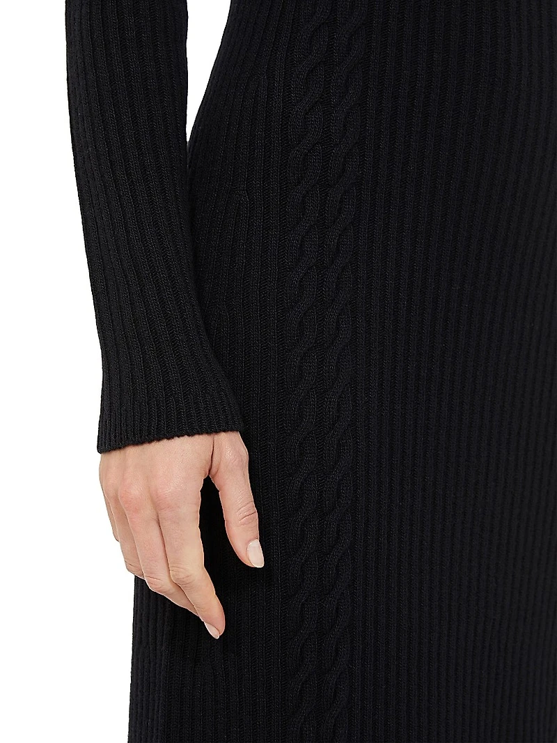 Wool and Cashmere Slim Fit Dress
