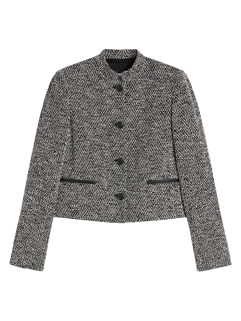 Bouclé Jersey Cropped Jacket