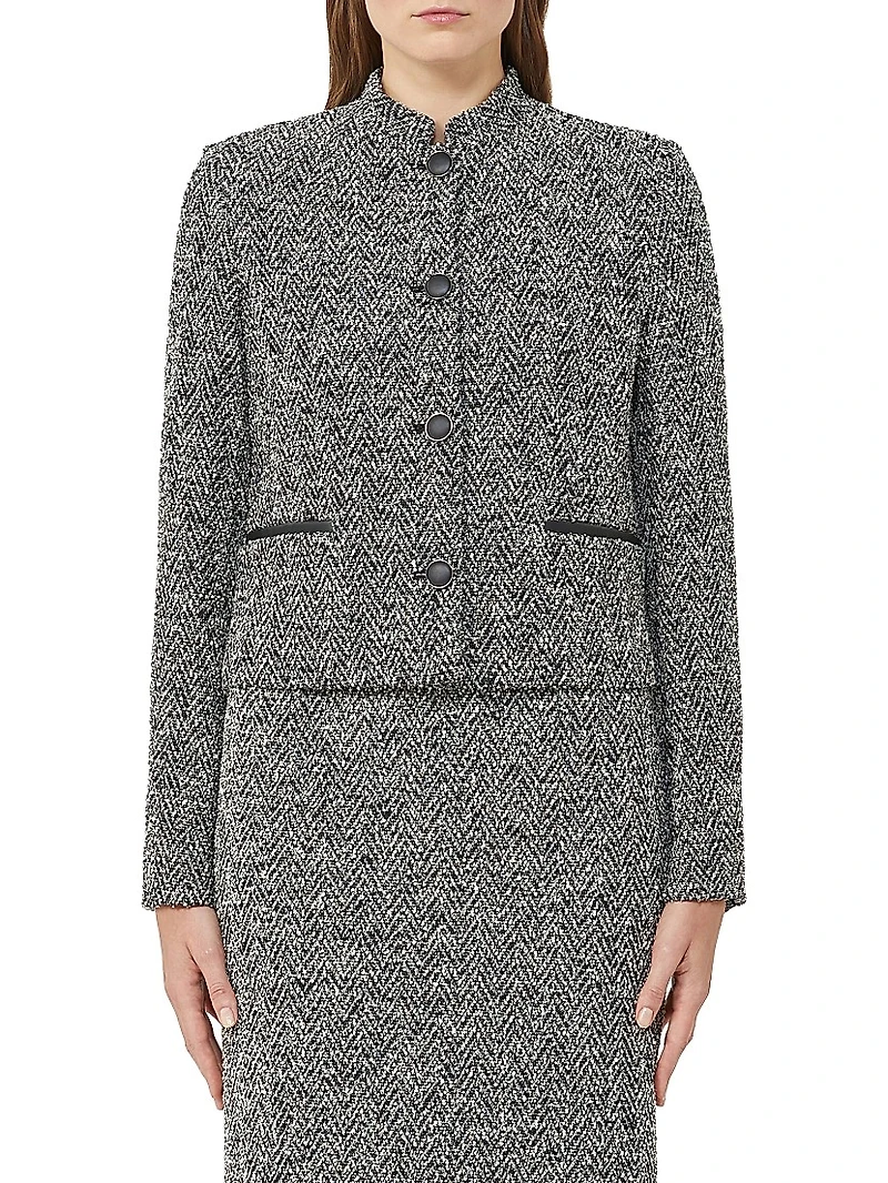 Bouclé Jersey Cropped Jacket