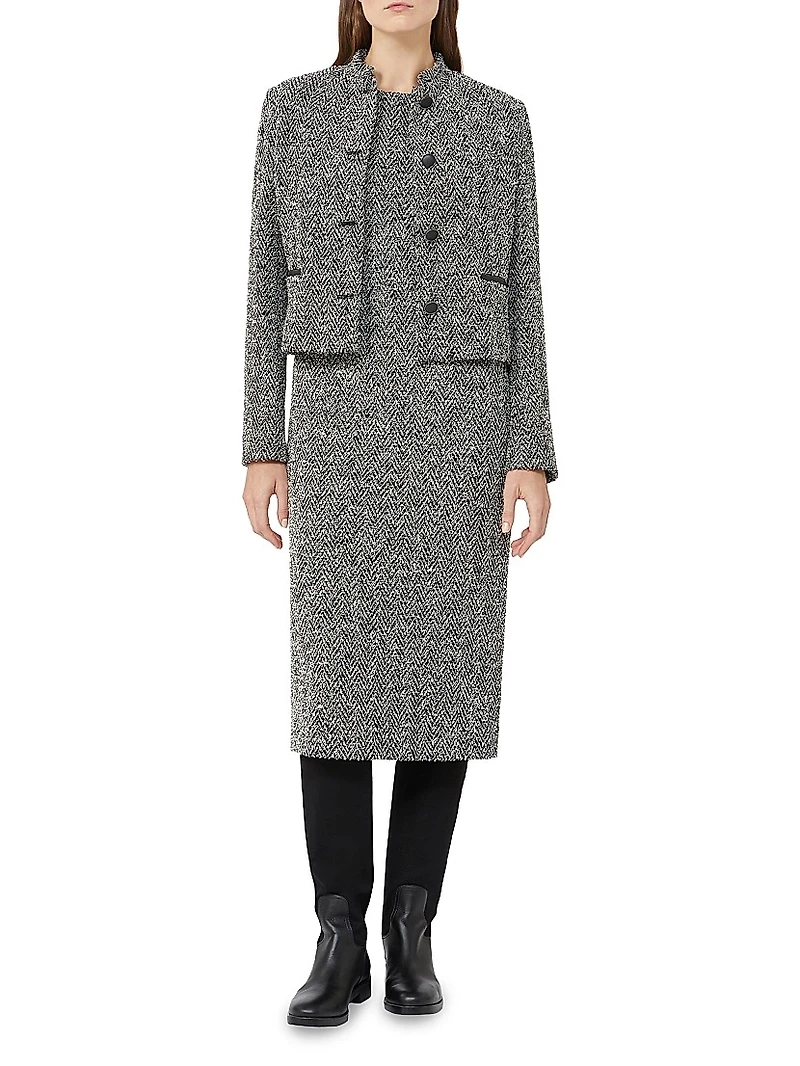 Bouclé Jersey Cropped Jacket