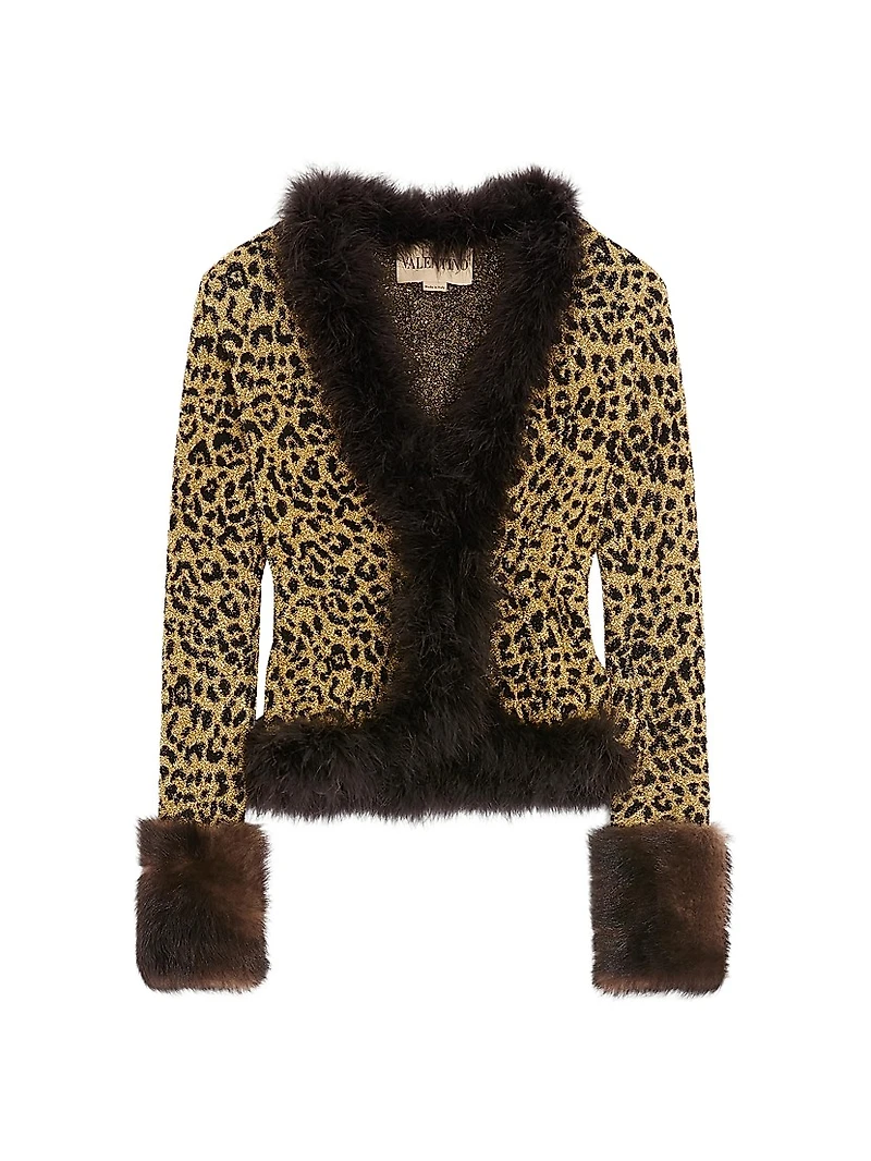 Jacquard Animal Print Lurex Knit Jacket