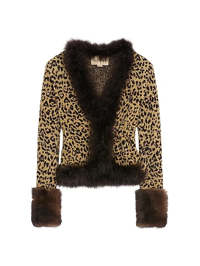 Jacquard Animal Print Lurex Knit Jacket