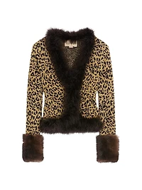 Jacquard Animal Print Lurex Knit Jacket