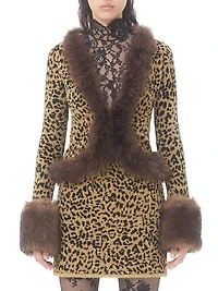 Jacquard Animal Print Lurex Knit Jacket
