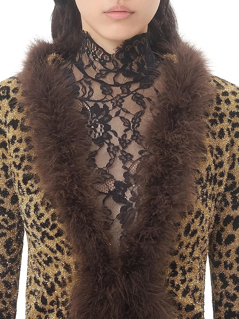 Jacquard Animal Print Lurex Knit Jacket