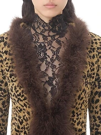 Jacquard Animal Print Lurex Knit Jacket
