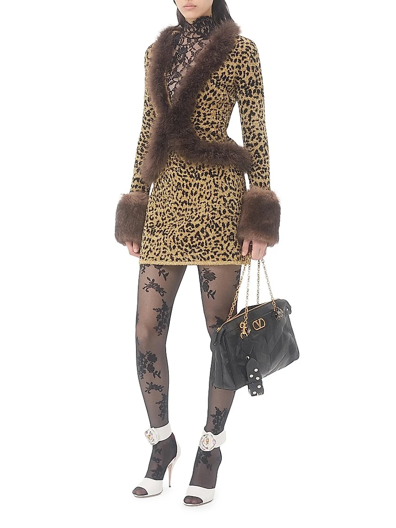 Jacquard Animal Print Lurex Knit Jacket