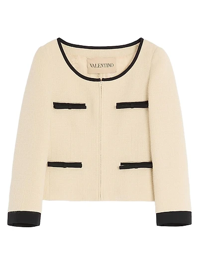 Plain Wool Tweed Jacket