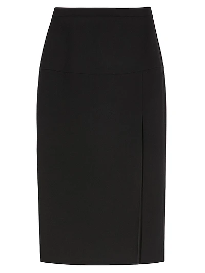 Wool Crepe Midi Skirt