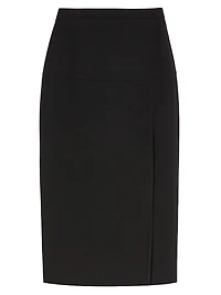 Wool Crepe Midi Skirt
