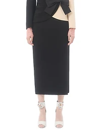 Wool Crepe Midi Skirt
