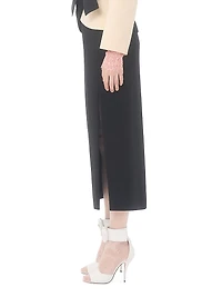 Wool Crepe Midi Skirt