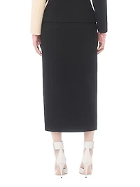 Wool Crepe Midi Skirt