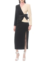 Wool Crepe Midi Skirt