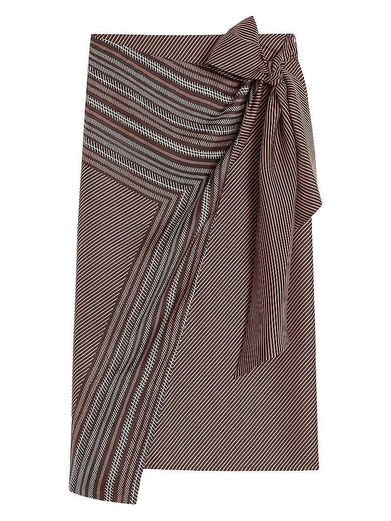 Printed Silk Midi Skirt