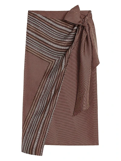 Printed Silk Midi Skirt