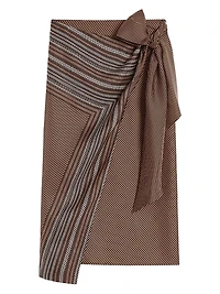 Printed Silk Midi Skirt