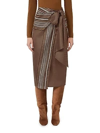 Printed Silk Midi Skirt