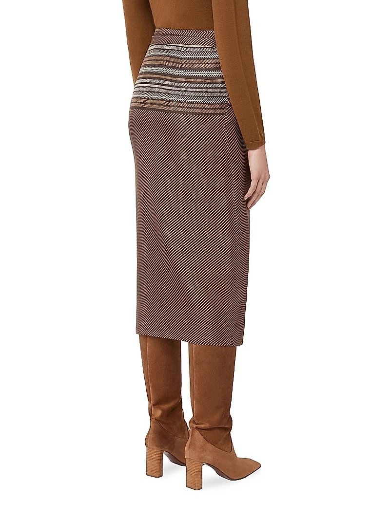 Printed Silk Midi Skirt
