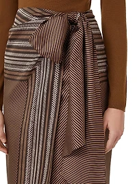 Printed Silk Midi Skirt