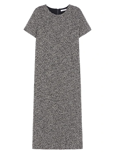 Bouclé Jersey Midi Dress