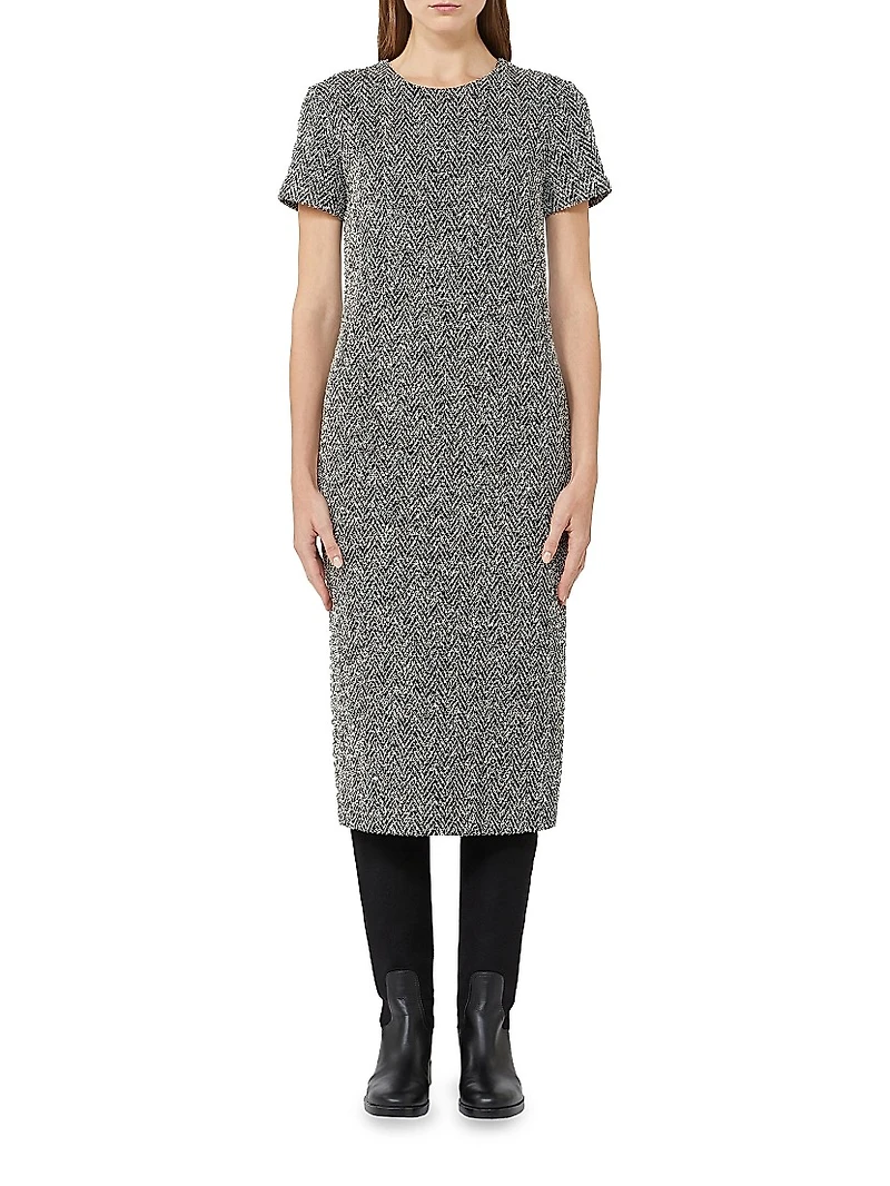 Bouclé Jersey Midi Dress