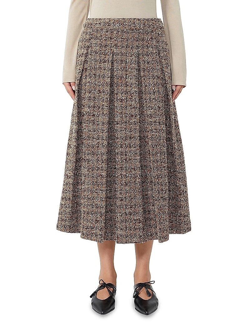 Bouclé Jersey Pleated Skirt