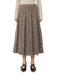 Bouclé Jersey Pleated Skirt