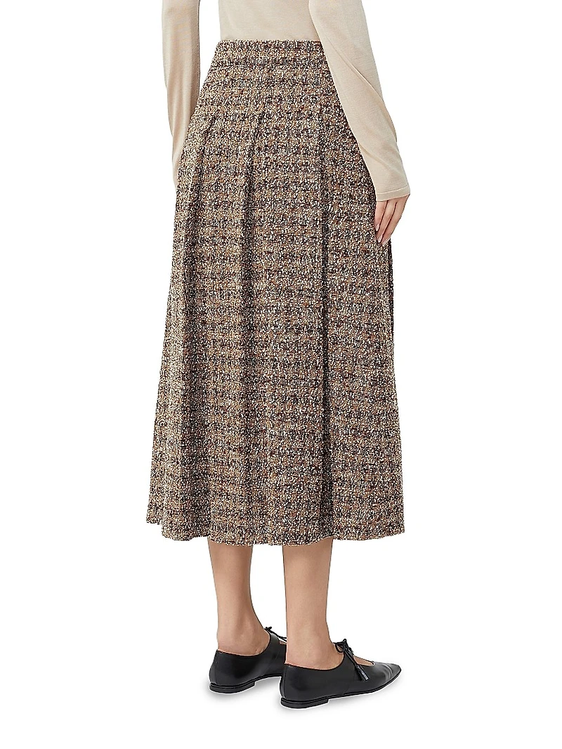 Bouclé Jersey Pleated Skirt
