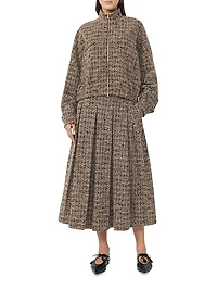 Bouclé Jersey Pleated Skirt