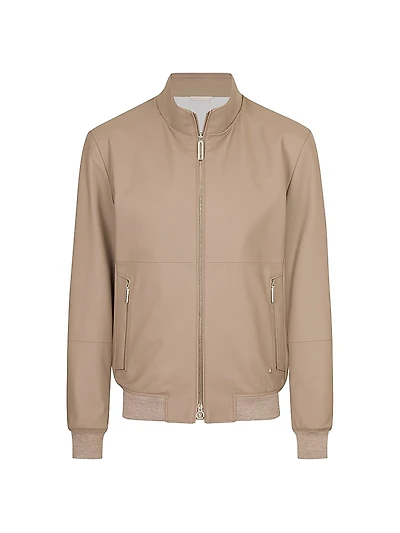 Lamb Leather Blouson Jacket