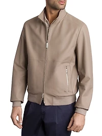 Lamb Leather Blouson Jacket