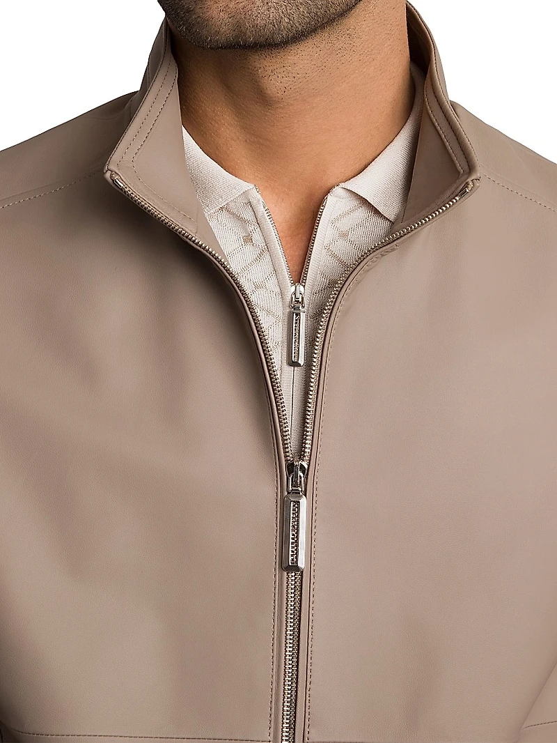 Lamb Leather Blouson Jacket