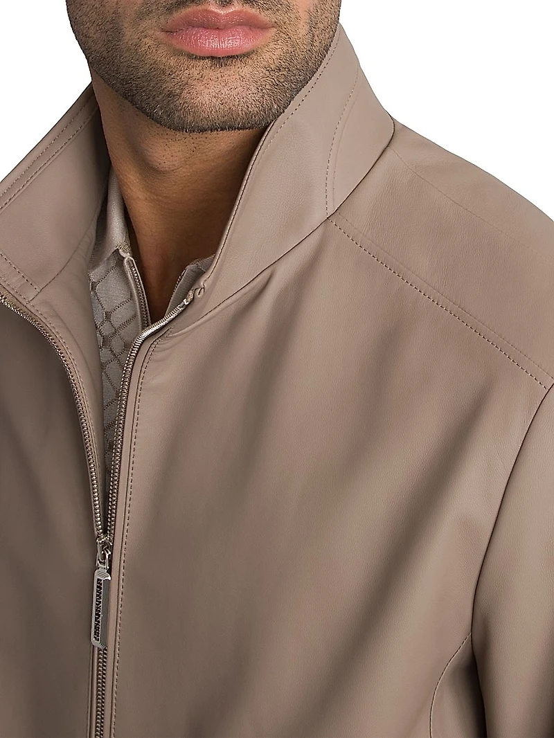 Lamb Leather Blouson Jacket