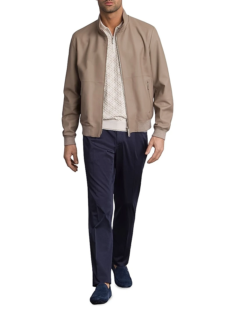 Lamb Leather Blouson Jacket