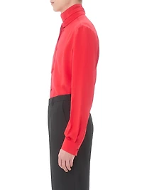 Crepe De Chine Silk Shirt with Scarf Collar